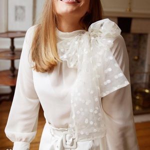 NWT Nasty Gal Semi-Sheer Chiffon Blouse with Turtleneck